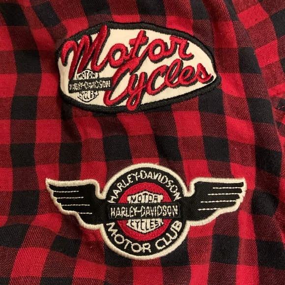 Harley Davidson Men Buffalo Plaid Snap embroidered/Patches Long Sleeve(Lg) - Picture 8 of 15